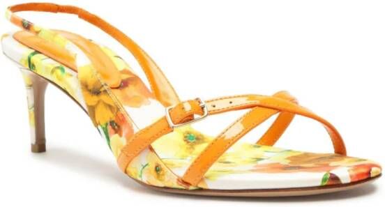 Alexandre Birman Maia 60mm floral-print sandals Orange