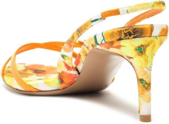Alexandre Birman Maia 60mm floral-print sandals Orange