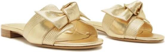 Alexandre Birman Maxi Clarita flat leather sandals Gold