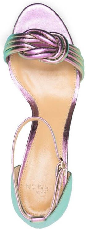 Alexandre Birman metallic-effect 65mm sandals Green