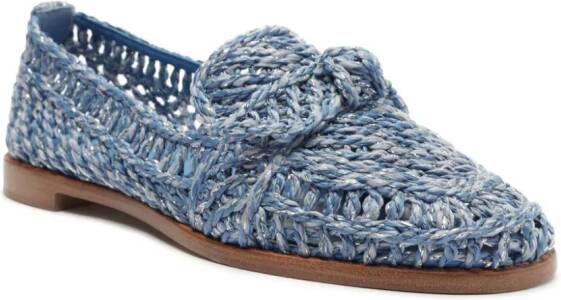 Alexandre Birman Raffia Penny woven loafers Blue