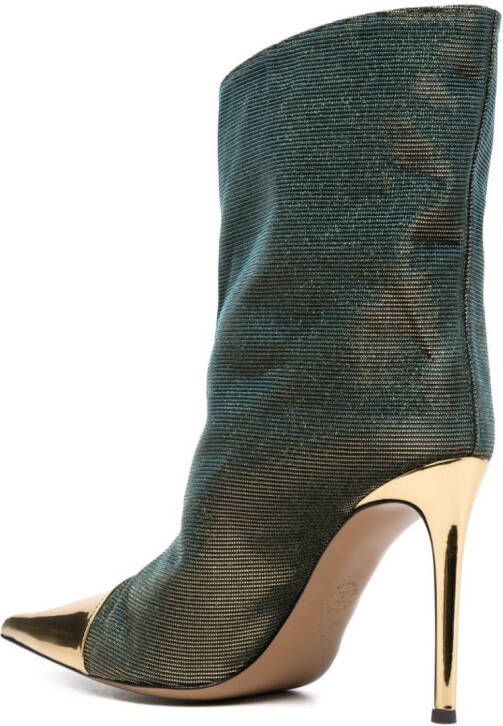 Alexandre Vauthier 100mm iridescent-effect pointed boots Gold