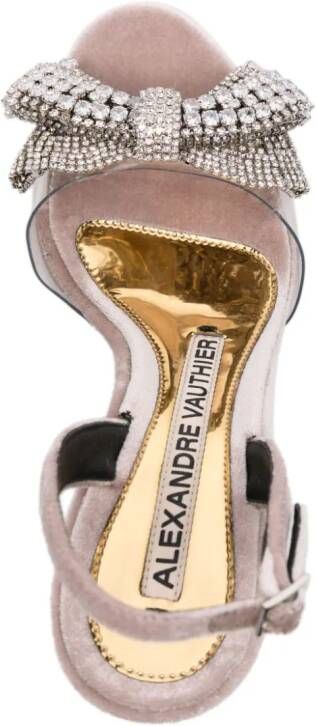 Alexandre Vauthier 105 mm crystal-embellished velvet sandals Pink