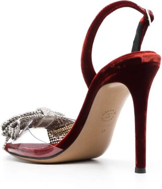 Alexandre Vauthier 105 mm crystal-embellished velvet sandals Red