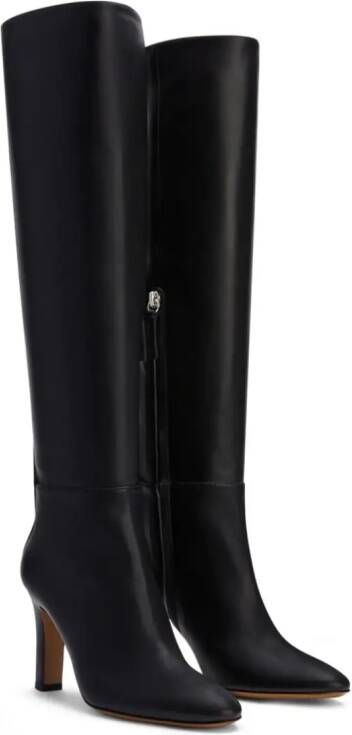 Alexandre Vauthier 105mm almond-toe leather boots Black