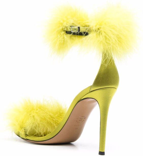 Alexandre Vauthier 110mm feather-straps sandals Green