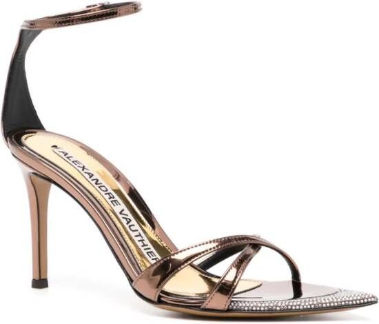 Alexandre Vauthier 80mm leather sandals Brown