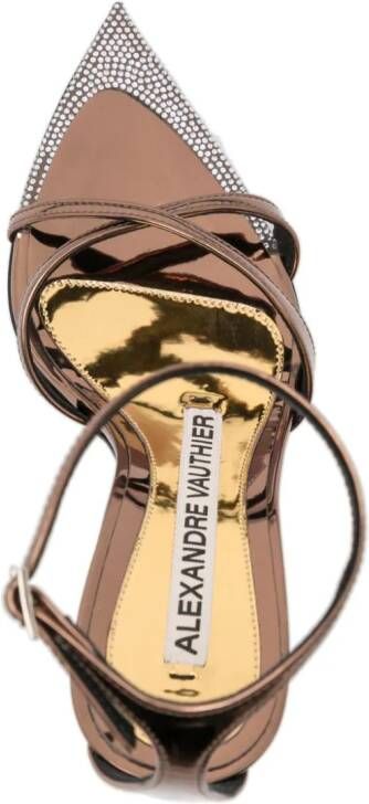 Alexandre Vauthier 80mm leather sandals Brown