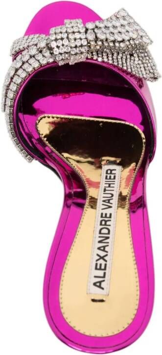 Alexandre Vauthier 85mm bow-detail patent-finish mules Pink