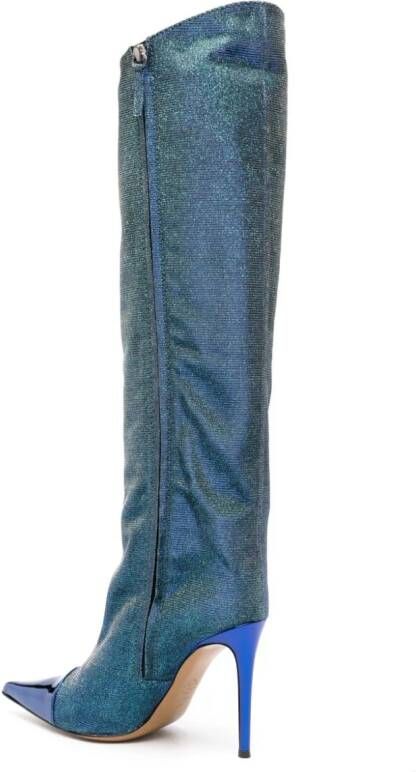 Alexandre Vauthier Alex 105mm glittered leather boots Blue