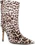 Alexandre Vauthier Alex velvet leopard-print boots Brown - Thumbnail 2