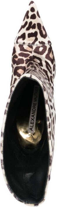 Alexandre Vauthier Alex velvet leopard-print boots Brown