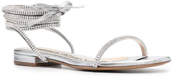 Alexandre Vauthier Amina crystal-embellished leather sandals Silver
