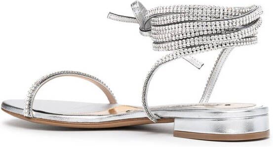 Alexandre Vauthier Amina crystal-embellished leather sandals Silver