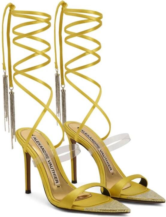 Alexandre Vauthier ankle-strap 105mm leather sandals Yellow