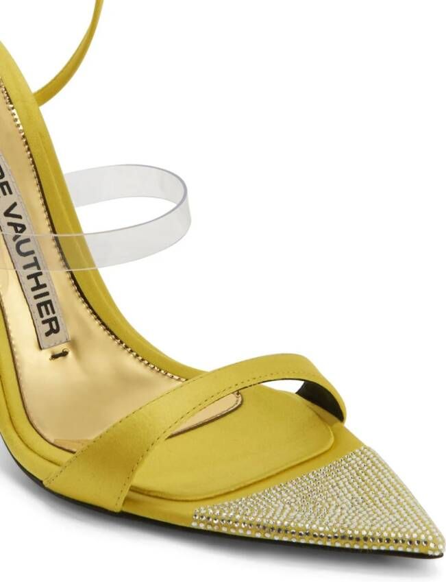 Alexandre Vauthier ankle-strap 105mm leather sandals Yellow
