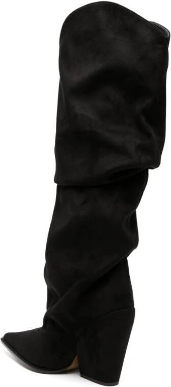 Alexandre Vauthier Avi 110mm suede knee-high boots Black