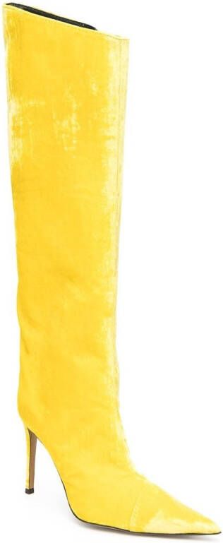 Alexandre Vauthier calf-leather pointed-toe boots Yellow