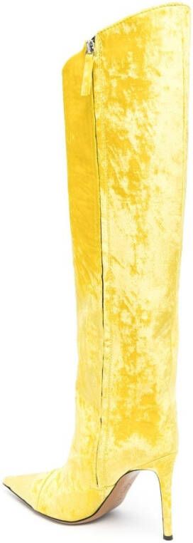 Alexandre Vauthier calf-leather pointed-toe boots Yellow