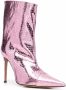 Alexandre Vauthier crocodile-effect 105mm ankle boots Pink - Thumbnail 2