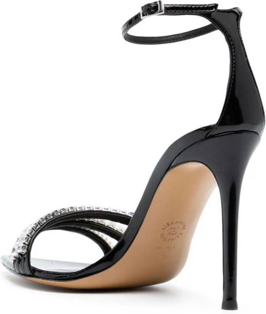 Alexandre Vauthier crystal-embellished 85mm leather sandals Black