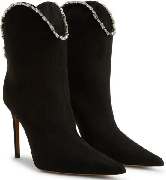 Alexandre Vauthier crystal-embellished detail 105mm boots Black