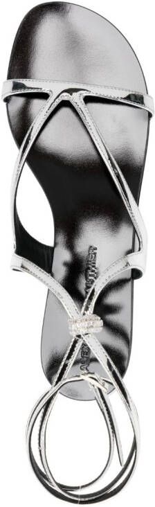 Alexandre Vauthier crystal-embellished flat sandals Silver