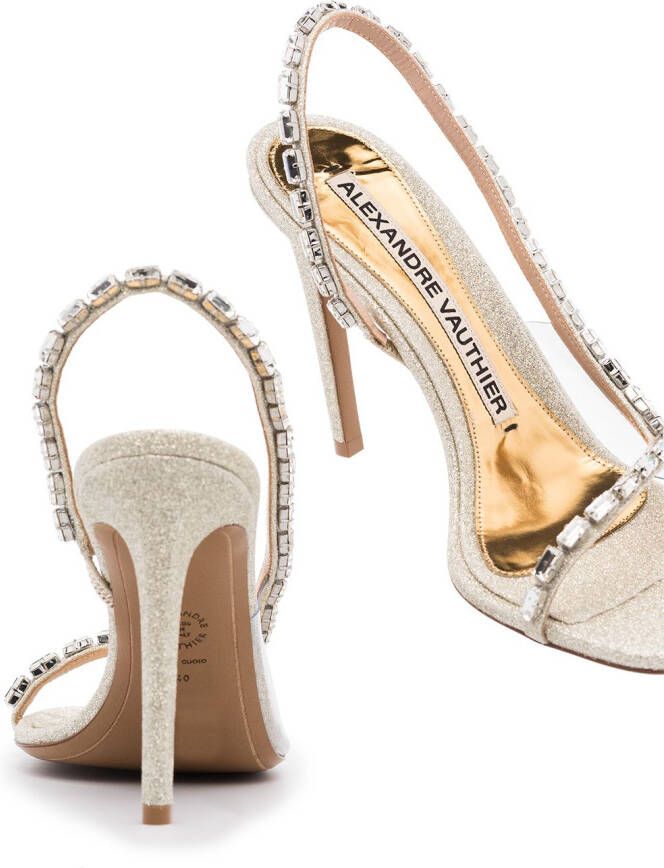 Alexandre Vauthier Elizabeth 100 mm glitter embellished sandals Silver