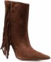Alexandre Vauthier fringed suede 110mm ankle boots Brown - Thumbnail 2