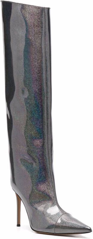 Alexandre Vauthier iridescent-effect high boots Silver