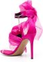 Alexandre Vauthier Jacqueline organza leather sandals Pink - Thumbnail 3