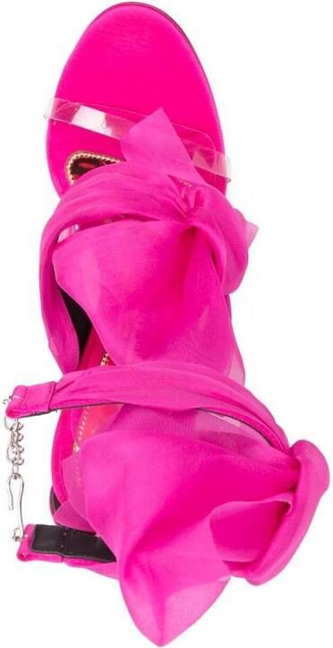 Alexandre Vauthier Jacqueline organza leather sandals Pink