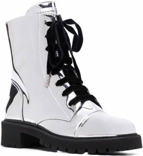 Alexandre Vauthier metallic-effect leather boots Silver