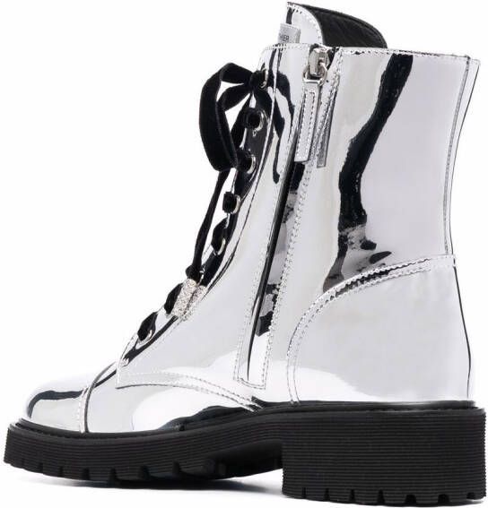 Alexandre Vauthier metallic-effect leather boots Silver