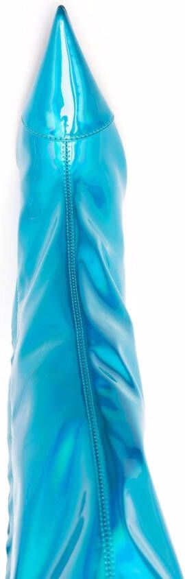 Alexandre Vauthier metallic pointed-toe boots Blue