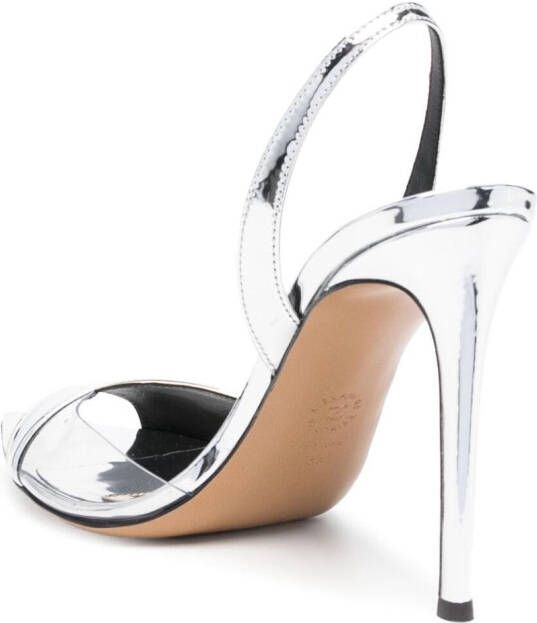 Alexandre Vauthier patent-finish 110mm slingback sandals Silver