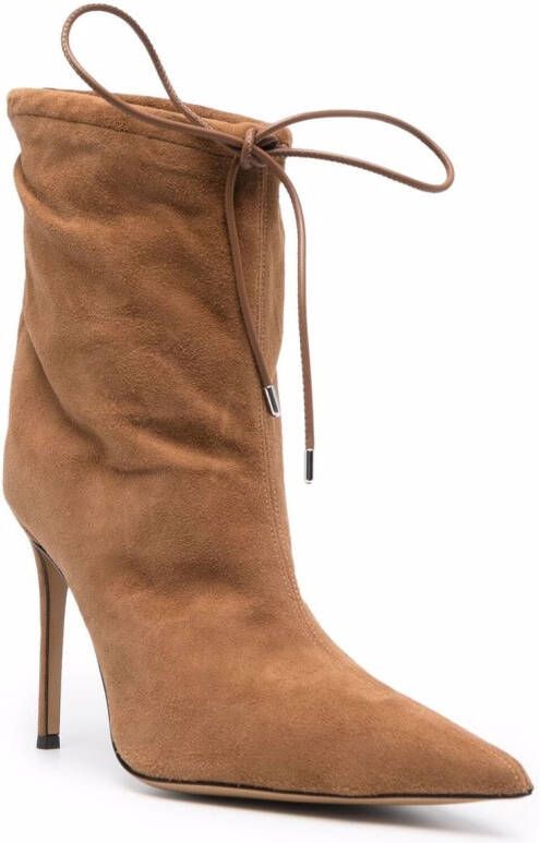 Alexandre Vauthier pointed lace-up boots Neutrals