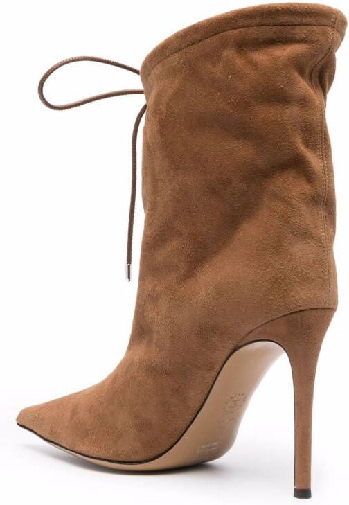 Alexandre Vauthier pointed lace-up boots Neutrals