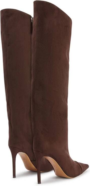 Alexandre Vauthier pointed-toe 105mm cotton boots Brown