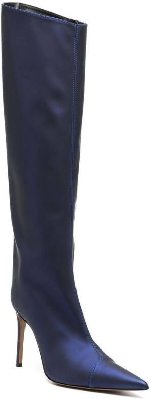 Alexandre Vauthier pointed-toe knee-length 115mm boots Blue