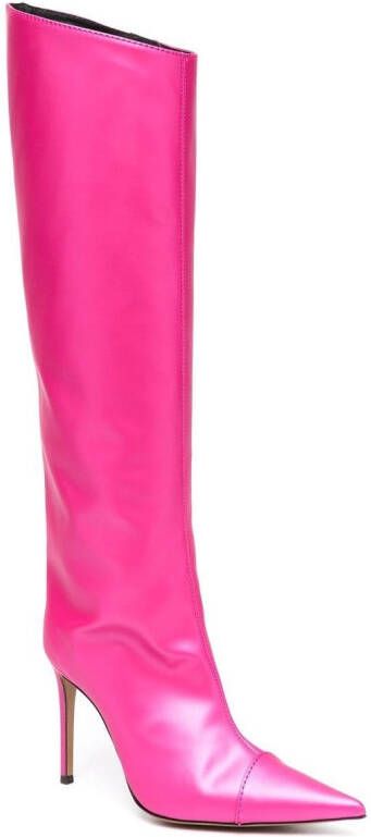 Alexandre Vauthier pointed-toe knee-length 115mm boots Pink