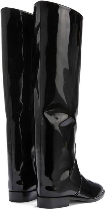 Alexandre Vauthier Sharon 20mm patent-finish boots Black