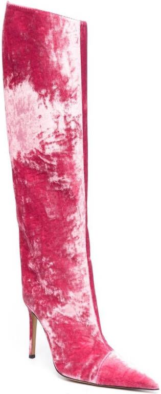 Alexandre Vauthier stiletto-heel velvet boots Pink