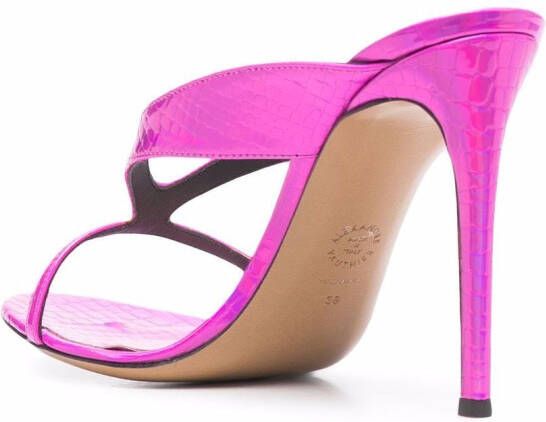 Alexandre Vauthier strappy crocodile-effect 110mm sandals Pink
