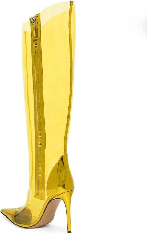 Alexandre Vauthier translucent knee-high boots Yellow