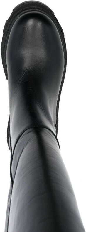 ALOHAS Katiuska leather knee-length boot Black