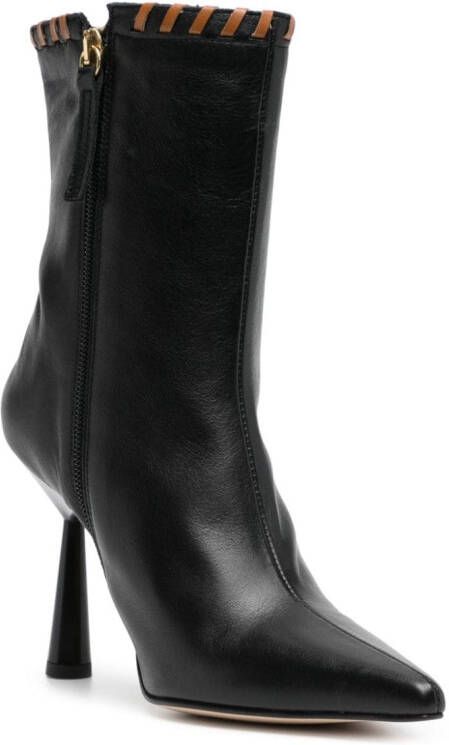 ALOHAS Leo 120mm leather ankle boots Black