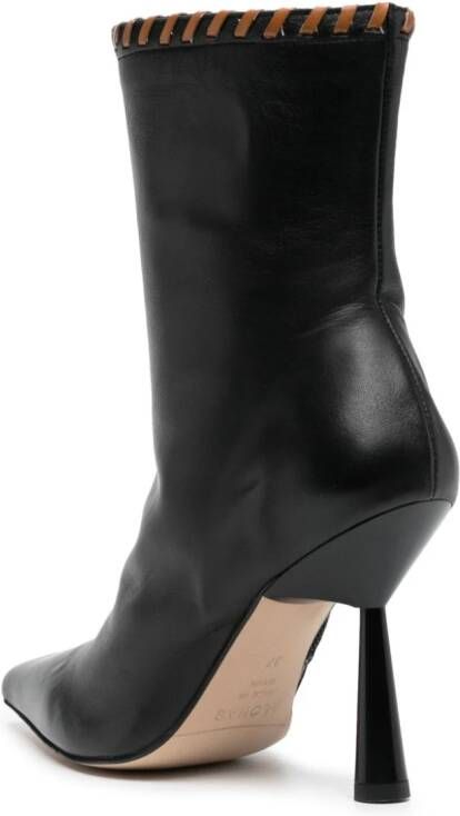 ALOHAS Leo 120mm leather ankle boots Black