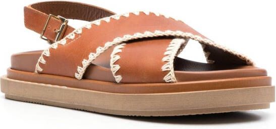 ALOHAS Marshmallow leather sandals Brown