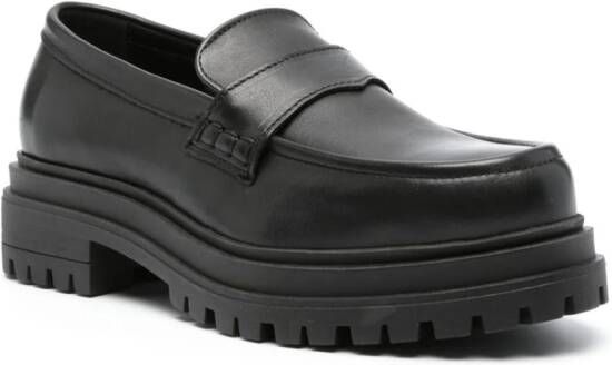 ALOHAS Obsidian leather loafers Black